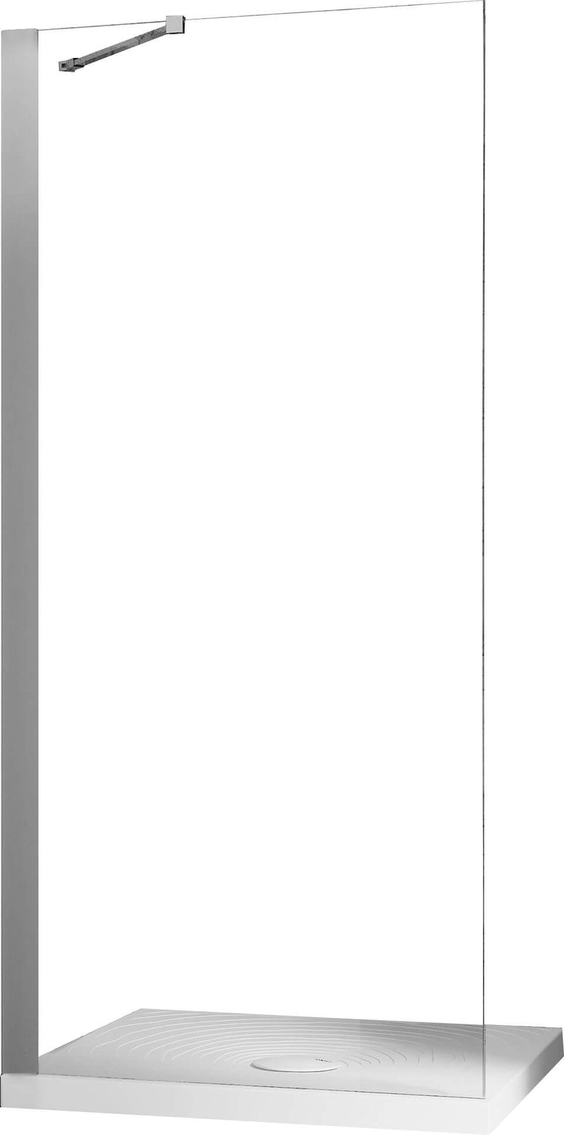 Parete Doccia Walk-In in Cristallo Trasparente 6mm H190 Fosterberg Herning Varie Misure