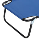 Lettino da Giardino con Schienale Regolabile in 5 Posizioni 188x56x28 cm in Acciaio e Tessuto Oxford Blu