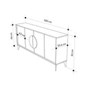 Madia 4 Ante 180x35,6x82 cm in MDF Gora Light Mocha