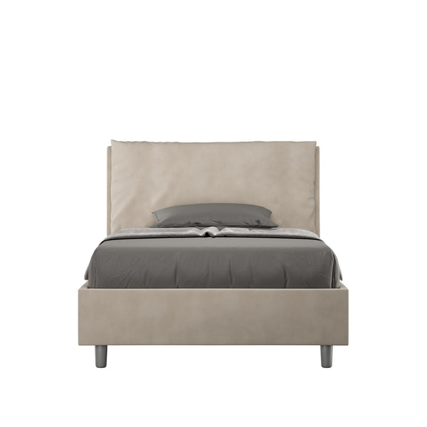 prezzo Letto 1 Piazza E Mezzo Imbottito in Microfibra Antea Large Sabbia Varie Misure