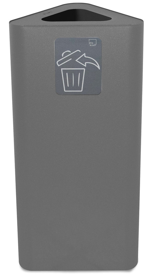 Pattumiera Per Raccolta Rifiuti 38x38xh80 cm In Acciaio Verniciato con Pittogramma Magnetico Grigio prezzo