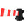 Wandvorhang 4 Meter 7,5x13,4 cm Weiß/Rotes Band