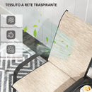Panchina 2 Posti da Giardino 152x72x95 cm con Braccioli e Tavolino Basso Centrale in Vetro Marrone e Nero   