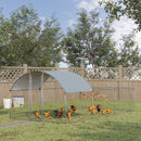 Pollaio Gabbia per Galline da Esterno 570x280 cm in Acciaio Grigio Argento