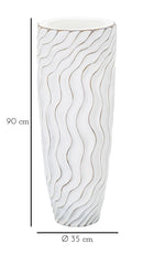 Vaso Alto 35x90x35 cm in Poliresina Bianco