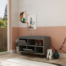 Scarpiera Panca 83,5x35,5x53,5 cm in MDF Troy Grigio