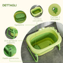 Vaschetta Bagnetto per Bambini 75,3x55,4x43 cm Antiscivolo Pieghevole Verde