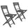 Set 2 Sedie Pieghevoli in Legno Basic Grigio Scuro
