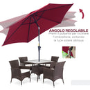 Ombrellone da Giardino Ø2,7 m Palo Ø38 mm in Alluminio Rosso