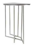 Console Oslo 100x40x80 cm in Ferro e Vetro Argento e Nero
