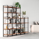 Scaffale Lader con Struttura e Ripiani H1150 Verniciato Nero Acciaio e Legno Emuca