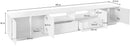 Mobile TV 4 Ante 2 Cassetti 260x41,4x46 cm Bloom Bianco Lucido
