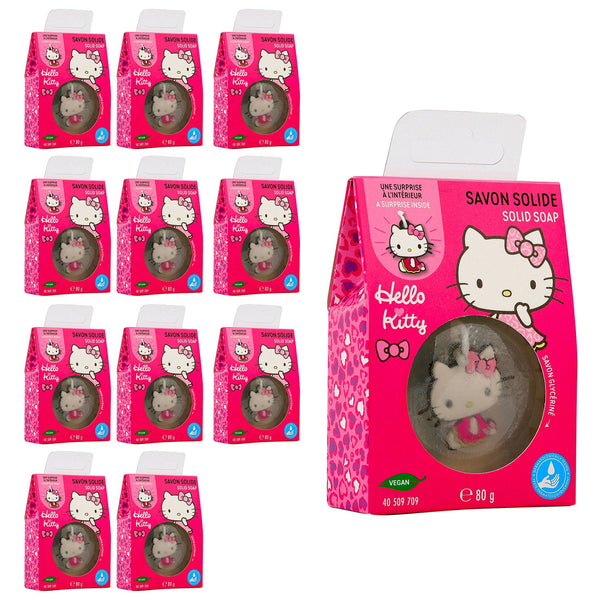 Set 12 Saponette Hello Kitty per Bambini 80 gr con  con Sorpresa Portachiavi Interno prezzo