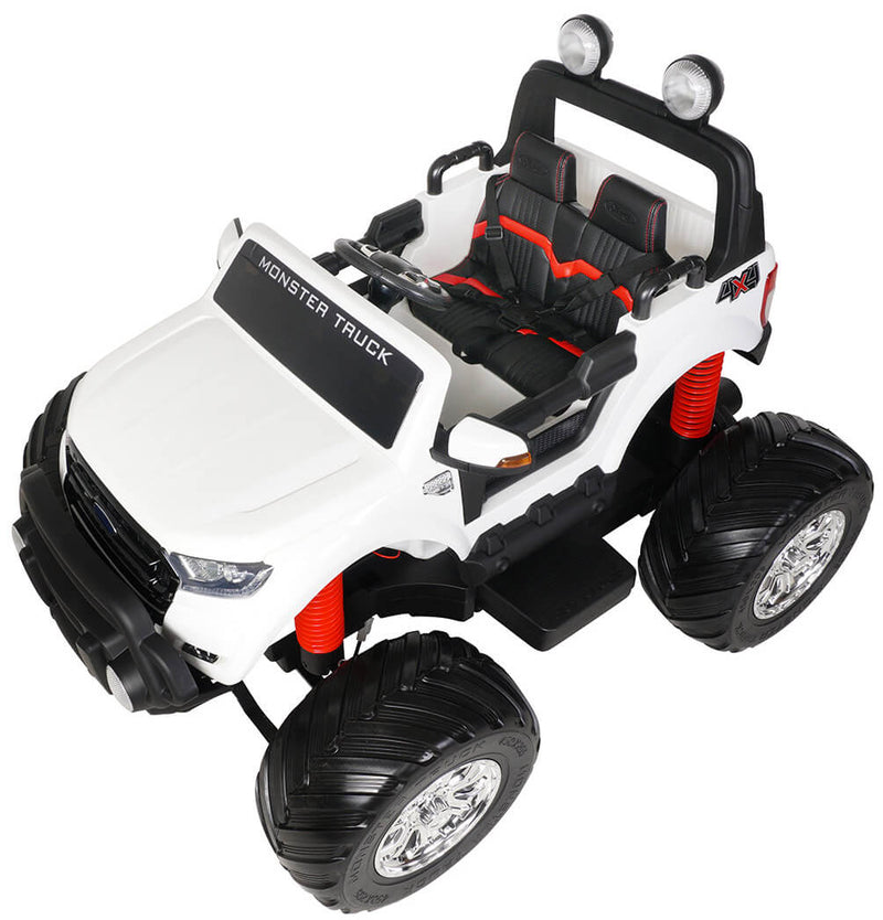 Macchina Elettrica per Bambini 2 posti Fuoristrada 12V con Licenza Ford Monster Truck 4x4 Bianca
