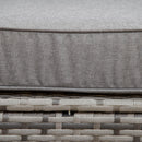 Set Salotto da Giardino Divano 2 Poltrone e Tavolino in Rattan Polietilene Grigio