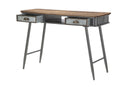 Console Illinois 111x40x76 cm in Ferro e Legno di Abete Grigio e Grigio e Naturale