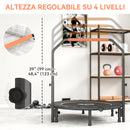 Mini Trampolino Fitness Ø114 cm Pieghevole con Manubrio Regolabile in Altezza Arancione e Nero      