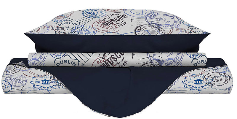 Copripiumino con Federe Stampato in Microfibra Travel Life Varie Misure
