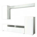 Parete Attrezzata Soggiorno Bridge 207x34x170 h cm in Truciolare bilaminato Bianco