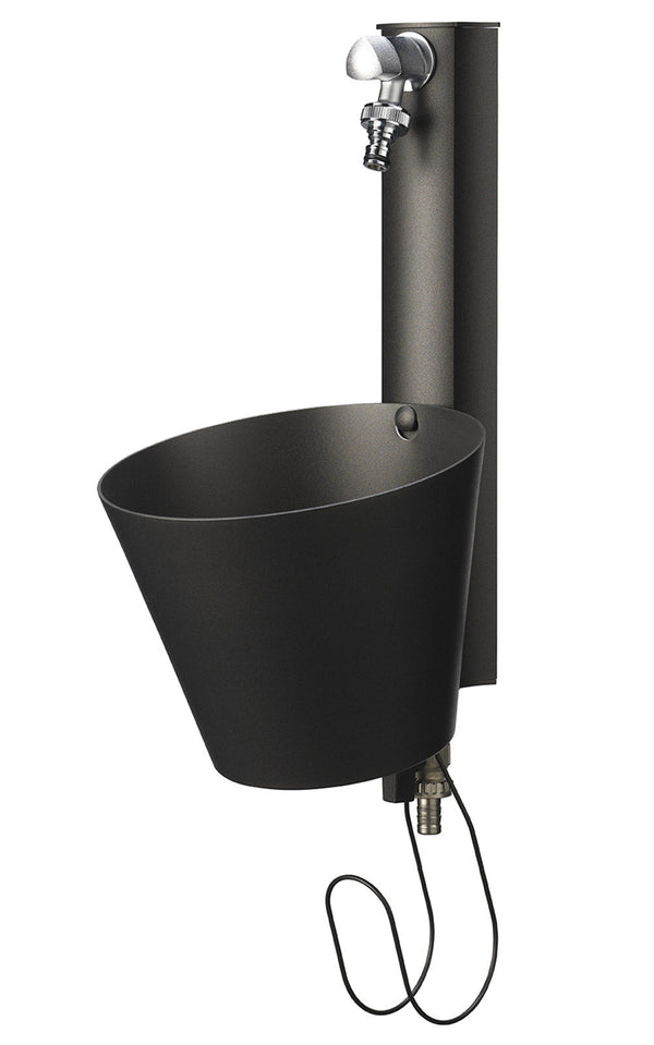 Gartenwandbrunnen mit Doppelhahn Belfer 42/PRS Anthrazit online