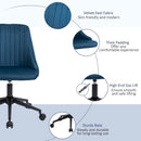 Sedia Operativa da Ufficio 50x58x77-85 cm in Tessuto Effetto Velluto Blu