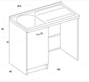 Lavatoio e Coprilavatrice 109x60x89cm Asse in Legno Montegrappa Marella Bianco Sinistro
