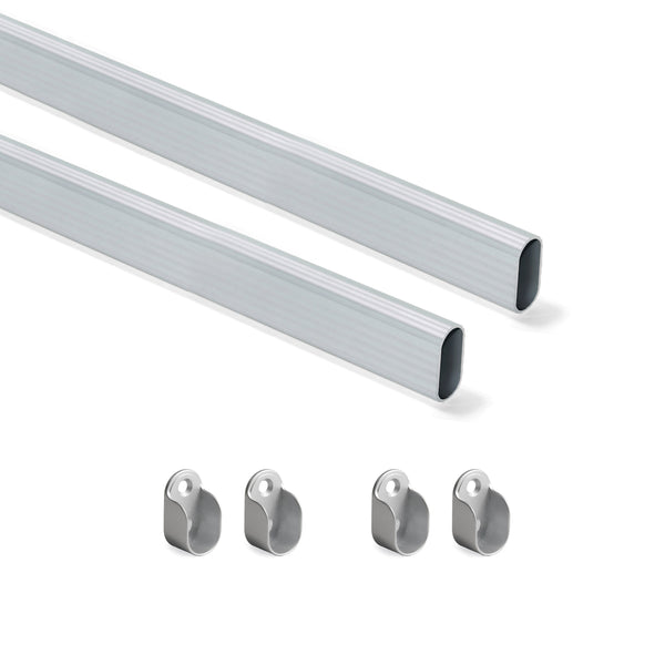 Rohrsatz für Gehäuse 30 x 15 mm Aluminium L 0,75 m Matt eloxiertes Aluminium und Zamak Emuca sconto
