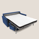 Divano Letto 3 Posti 196x102x97 cm in Tessuto Blu