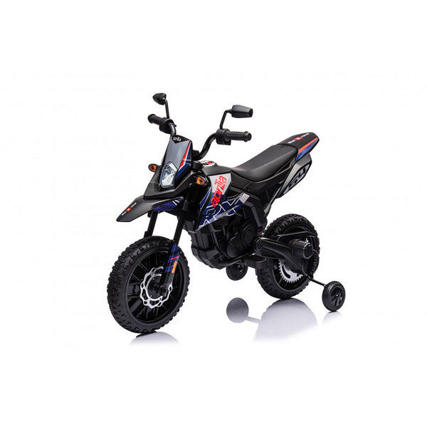 Moto Elettrica per Bambini Aprilia RX-125 Small 12V Cross Sedili In Pelle Luci Led Bluetooth Sospensioni a Molla Blu prezzo