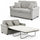 Divano Letto a 2 Posti 142,5x77x86 cm con Cuscino Memory Ergonomico e Apertura Facile in Tessuto Grigio