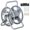 Avvolgitubo Manuale da Muro e Autoportante 40 mt in Metallo e polipropilene Grigio 