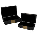 Set 2 Scatole in Legno nero rettangolare 