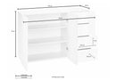 Mobile Multiuso 2 Ante 4 Cassetti Onda 124x40x81 cm Finitura in Melamina Antracite Opaco 