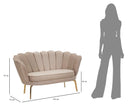 Divano 2 Posti 136x76x78 cm in Tessuto Imbottito