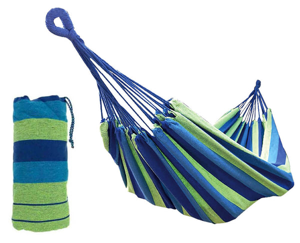 Cotton Garden Hängematte 2x1m 120Kg Menzi Blau und Grün sconto