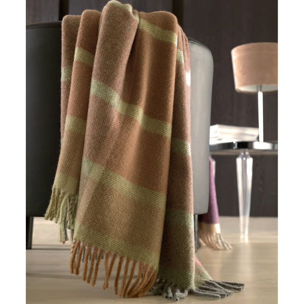 Plaid aus reiner Wolle 130x180cm 380gr Cober Denver Beige sconto