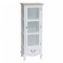 Vetrina Cuore 50x37x141 h cm in Legno di paulownia Bianco