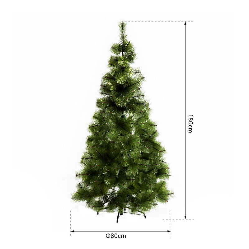 Albero di Natale Artificiale 180 cm 383 Rami e Supporto in Ferro 