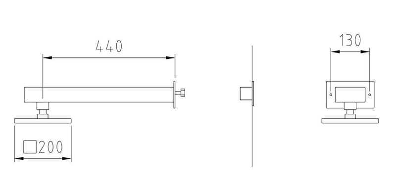 Braccio Doccia Bagno con Soffione in Acciaio Ama Luxury Demetra