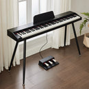 Tastiera Musicale Pianoforte Elettrico 88 Tasti Standard con 880 Timbri 600 Ritmi e Pedaliera Nero      