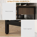 Mobile TV max 48” 110x40x48 cm in Legno e Acciaio Marrone e Nero