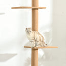 Albero Tiragraffi per Gatti 43x27x228-260 cm con Fissaggi oa Soffitto Marrone