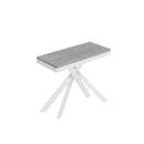 Consolle Allungabile 90-300x40x77 cm Saki Evolution Cemento Gambe Bianche 