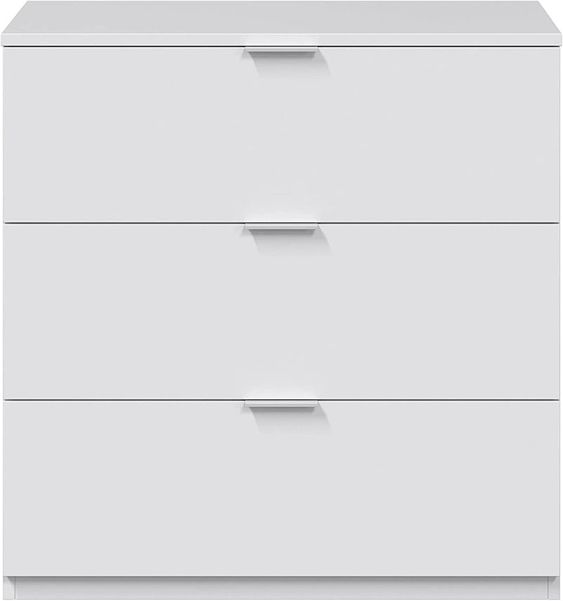 Cassettiera 3 Cassetti 80x38x77 cm in Legno Bianca