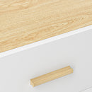 Comodino in Stile Scandinavo 40x40x50 cm con 2 Cassetti in Legno Bianco 
