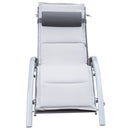 Lettino Chaise Longue da Giardino Poltrona Relax Grigia 170x64x80 cm 