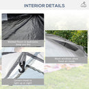 Tenda da Campeggio 4-6 Persone con 2 Camere Impermeabile con Baldacchino 590x245x193 cm  Grigio