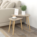 Set 2 Tavolini da Salotto Impilabili Stile Nordico 59,5x39,5x45 cm con Gambe in Legno e Piano in MDF Color Legno      