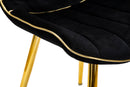 Set 2 Sedie Imbottite 51x59x79 cm in Poliestere Paris Nero e Oro