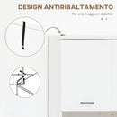 Mobile Bagno 4 ante 2 Ripiani 80x33,5x190 cm in Truciolato Bianco